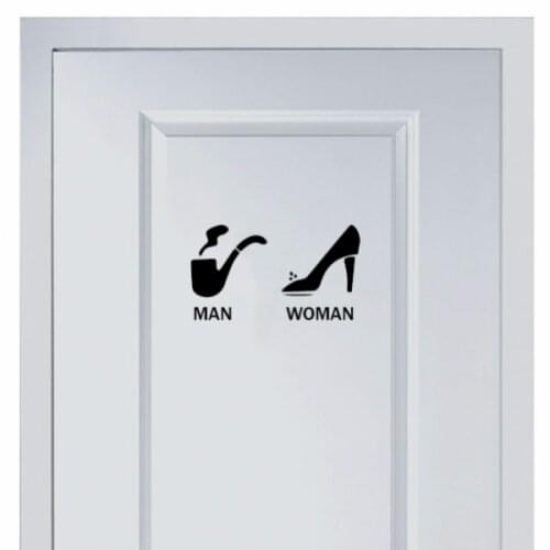 Pipe and high heels marks for toilet sticker Vinyl Fashion for Shop Office Home Cafe Hotel Toilets Door Decor Wall Stickers