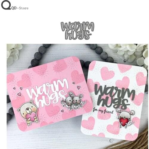 Warm Hugs Letter Cutting Dies New Dies Scrapbooking Mold Cut Childrens Handmade Tools DIY Craft Decoration Metal Dies New 2021