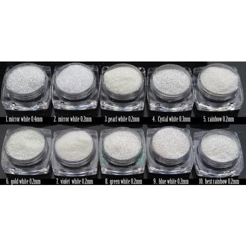 Ultra-Fine 1 Box Clear White Snow White Nail Glitter Powder Shining Sugar Nail Glitter Dust Powder Nail Art Decorations