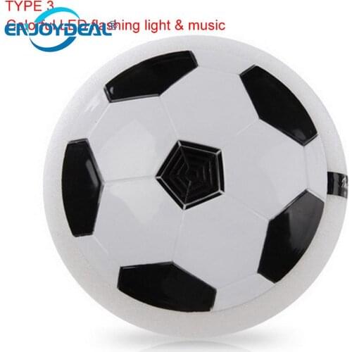 Colorful LED Flashing Light Air Power Soccer Disc LED Light Music Hover Gliding Ball Sports Football Gift Home Novelty Lighti