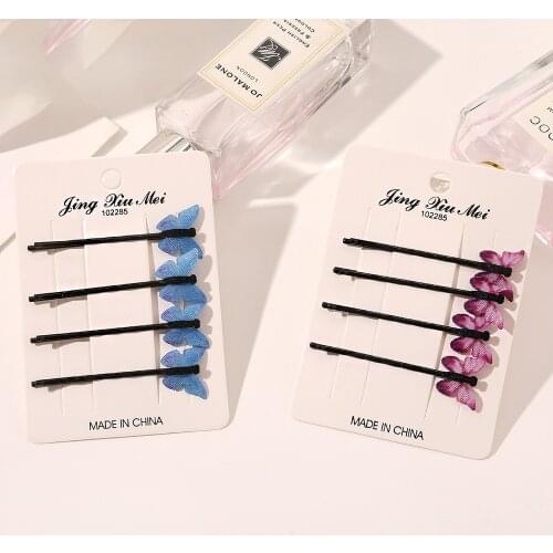 4Pcs/Set Barrettes Butterfly Hair Clip for Women Hairpin Bow Ladies Hairgrips Headwear Hair Accessories Band Ornament Styling