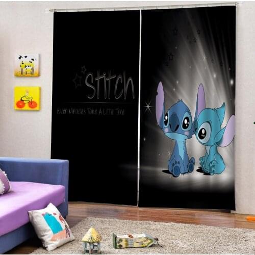 Disney Lilo & Stitch Cartoon Curtain New Digital Printed Brushed Shading Curtains Custom Boys Girls Children Baby Kids Gifts
