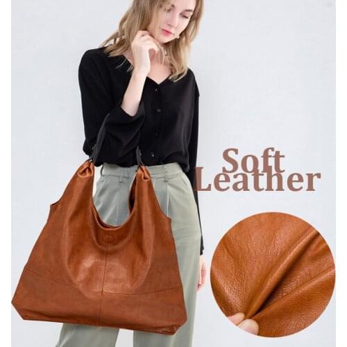 Women Genuine Leather handbags Soft Sheepskin leather Large Capacity Totes Handbag fashion shoulder bags