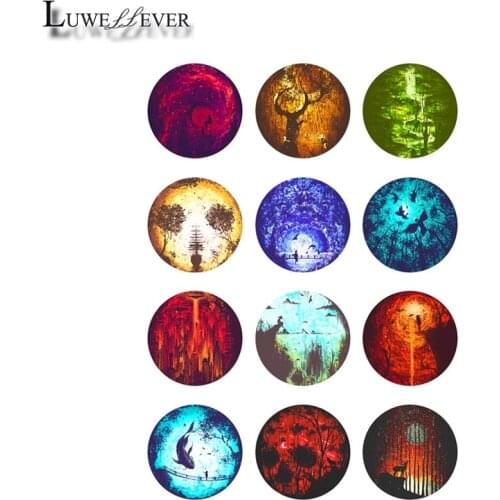 10mm 12mm 14mm 16mm 20mm 25mm 430 12pcs/lot Colorful Mix Round Glass Cabochons Jewelry Findings 18mm Snap Button Charm Bracelet