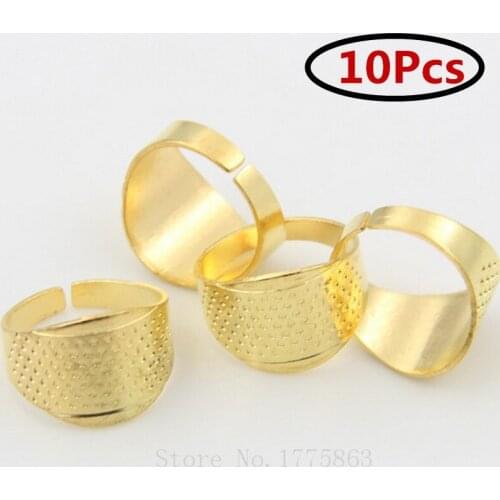10pcs Quality 16mm Finger Thimbles Metal Shield Sewing Grip Protector Pin Needle Shield AA7371