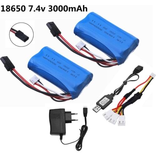 18650 7.4V 3000mAh 20C Li-ion Battery For MJX T40 T40C F39 F49 T39 Syma 822 RC Helicopter Drone Part for BG1518 BG1513 BG1515