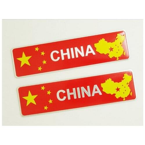 2x China Flag Auto Emblem Badge Motorcycle Decals Sticker Fairing Car Accessories