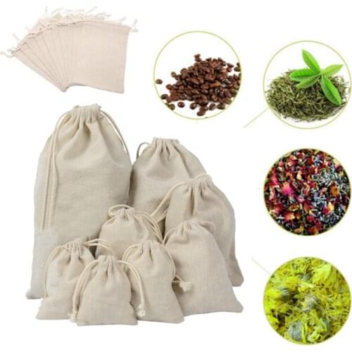 20Pcs Cotton Drawstring Gift Bags Charms Jewelry Packing Organizer Home Sundries Rope Pouches Wedding Christmas Candy Sachet Bag