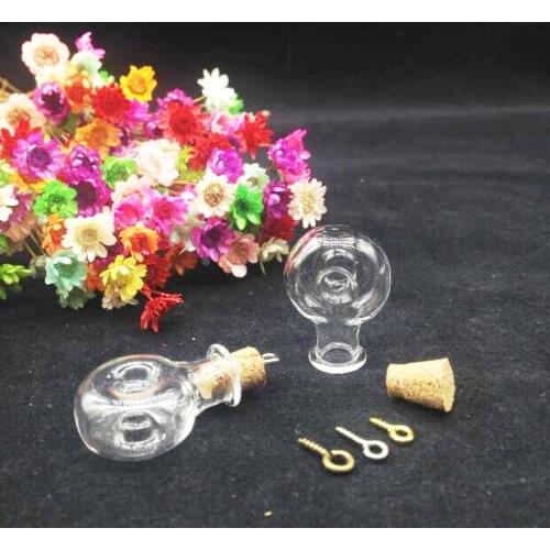 20pcs Tiny wishing Glass Bottle XO shape round VIAL JAR with Cork Stopper Making Pendant Container Mini DIY Empty Pot