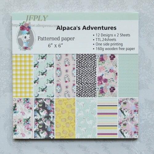 24 Sheets /pack Sheep Series Patterned Paper Scrapbooking Paper Pack Craft Paper Art Card Card Making 6inchs