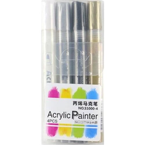 4/8/12/15/24/36 Colors Acrylic Paint Marker Pen Detailed Marking for DIY Album Glass Ceramic Rock