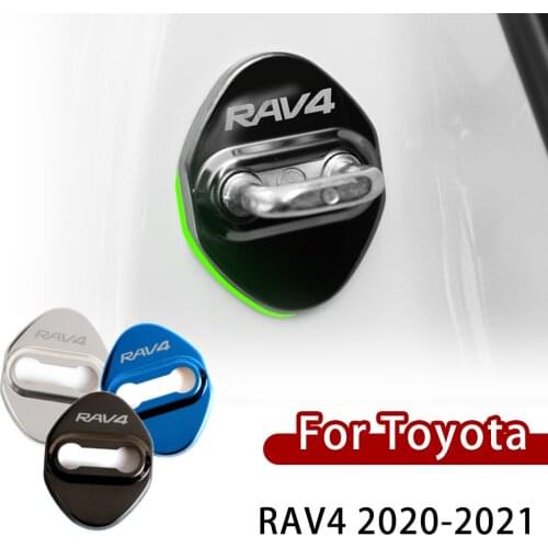 For Toyota RAV4 2020 2021 4pcs Car-Styling car door lock cover Auto Emblems Case style Accessories Automobile decoration