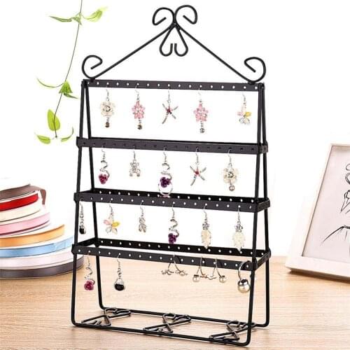 4 Layer Holes Double-side Earring Holder Stand Jewelry Display Stand Rack Shelf Earrings Bracelet Storage Shelf Earring Holder