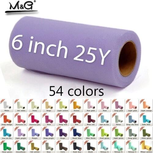 6 inch 25 yard Tulle rolls for tutu dress or handmade tulle table pom pom Wedding Party diy Decoration quality 54 Colors
