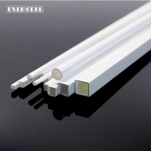 ABS00 48pcs Styrene Round ABS Rod, Square ABS Rod,Round Pipe Tube Hollow,Square Tube Pipe Sections Architectural
