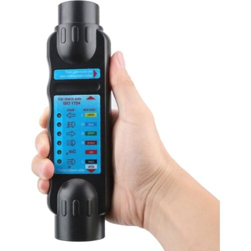 Car Towing Light Tester 12V 7 Pin Plug Socket Diagnostic Tools Trailer Tester Caravan Towing Tow Bar Light Wiring Tester