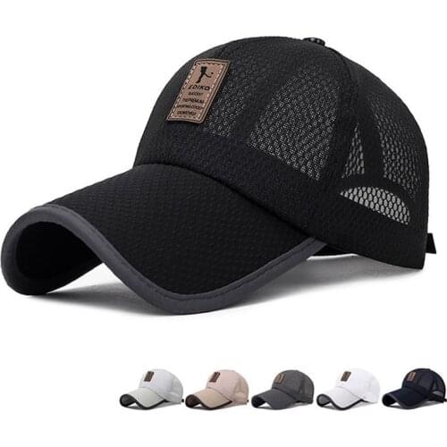 New Arrival Adult Unisex Mesh Baseball Caps Long Brim Adjustable Breathable Comfortable Sunshade Sun Hat Snapback Caps Gorras