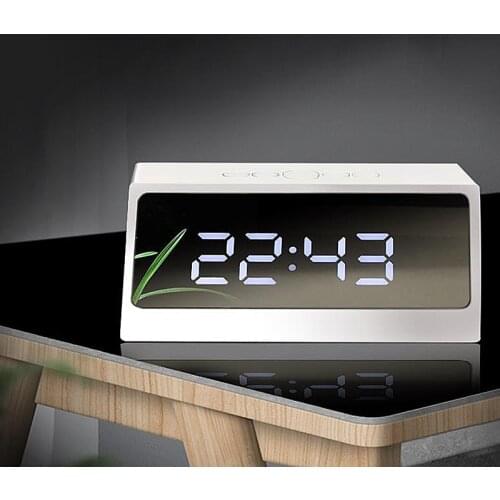 LED Mirror Screen Alarm Clocks Mirror Alarm Clock Digital Snooze Clocks Digital Electronic Desktop Watch Bedroom Home Decor