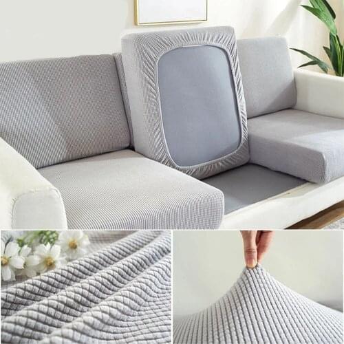 Sofa Seat Cushion Cover Solid Elastic Washable Removable Jacquard Couch Cover Slipcover Sofa Covers Matching Funiture Protector