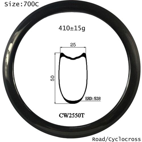 DIY carbon road bike rim OEM 700C U Shape 25mm 50mm tubular matt/glossy finish available racing bicycle wheel ultralight weight