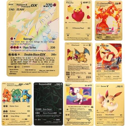 Pocket Monster New version metalcard combination style GX vmax boost trading interactive game against the Goblin Card Collection