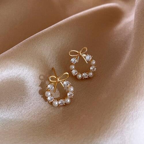 Korean Earings Fashion Jewelry Statement Earrings Small Bow Earrings Oorbellen Brincos Stud Earrings For Women Wholesale