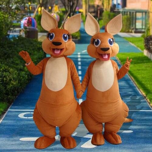 Adult Lovely Kangaroo Mascot Costume Custom Mascot Fancy Dress Fursuit Cartoon Outfits Carnival Halloween Xmas Easter Ad Clothes