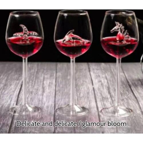 High Heel Hippocampus Dolphins Dolphins Red Wine Cup Lead Free Crystal Glass Romantic Red Wine Cup Gift new