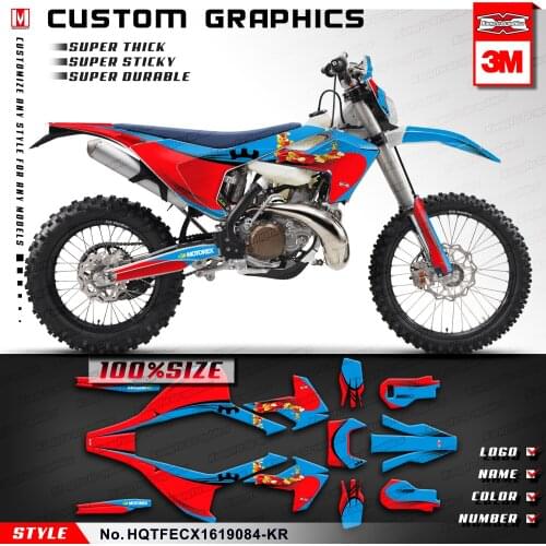 KUNGFU GRAPHICS Enduro Stickers Self Adhesives for TE FE TX FX FS TC FC 125 150 250 300 350 450 501 2016 to 2019