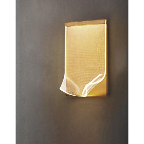 Modern Transparent Acrylic Square Wall Lamp Luxury Bedroom Bedside Lamp Minimalist Living Room Aisle Background Wall Decor Lamp