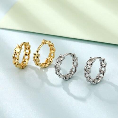 Small chain style Gold Hoop Earrings Punk Simple Circle Earring Women Jewelry