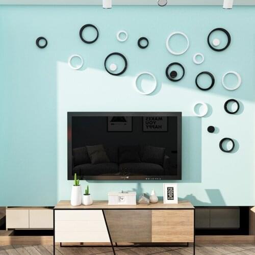 Fashion circle Acrylic Mirror Wall Stickers Living room Bedroom Round DIY decoration Creative Home decor 5 sets/lot New arrival
