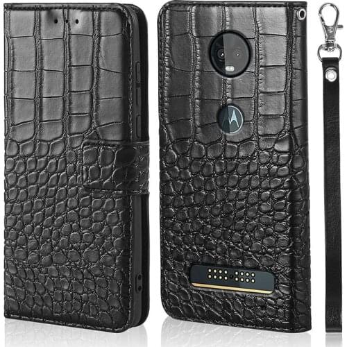 PU Crocodile skin Leather Flip Soft Phone Case For Motorola Moto Z3 Play 6.01" Stand Wallet Cover Capa for Motorola Moto Z3 Play