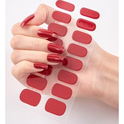 Full Beauty Nailart Sticker Nail Polish Stickers Foil Nail Art Stickers Pure Solid Color Decals Plain Stickers Nail Tape 2021