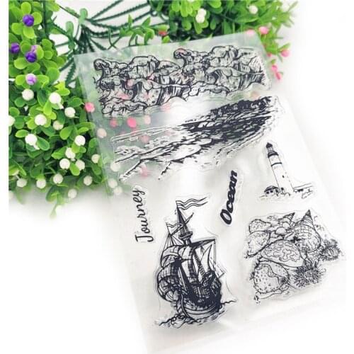 Sailing Boat Lighthouse Silicone Clear Seal Stamp DIY Scrapbooking Embossing Photo Album Decorative Paper Card Craft Art