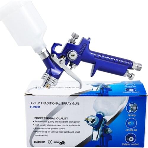 JUNEFOR 0.8mm/1.0mm Nozzle H-2000 Professional HVLP Spray Gun Mini Air Paint Spray Guns Airbrush For Painting Car Aerograph