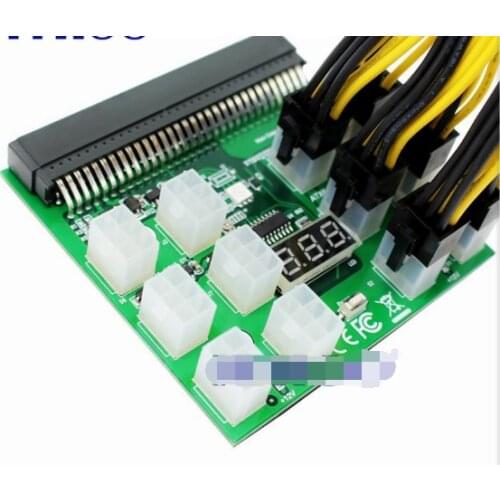 Power Module Breakout Board for HP 750W 1200W PSU Server Power Conversion +12pcs 6Pin to 8Pin 18AWG Power Cable(50cm) for BTC