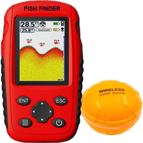 Portable Wireless Sonar Fish Finder Rechargeable Portable Fish Finder Positioning Sensor Water Depth Detection River Lake Tools