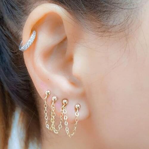 Earrings For Women 2021 Woman Earring 1 Piercing Double Pierced Triple Perforation Ear Cuffs Four Holes Punk Style Women Jewelry