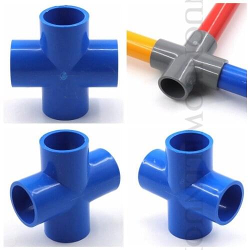 2PC 20/25/32~160mm PVC 4-Way Quick Joint aquarium fish tank Water Tube Joint PVC Pipe Fittings Plastic Equal 4 Way Joints