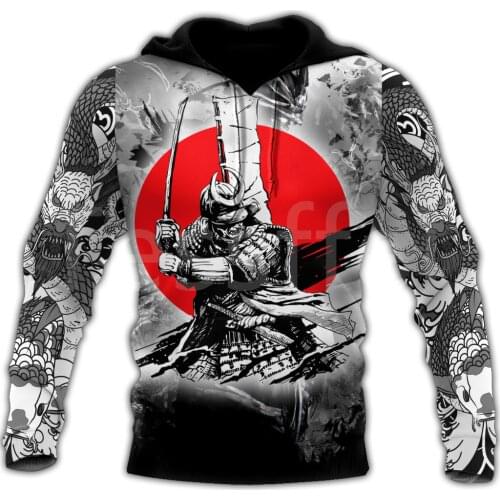 Tessffel Japanese Samurai Tattoo Funny NewFashion Tracksuit 3DPrint Men/Women Harajuku Streetwear Pullover Jacket Zip Hoodies A2