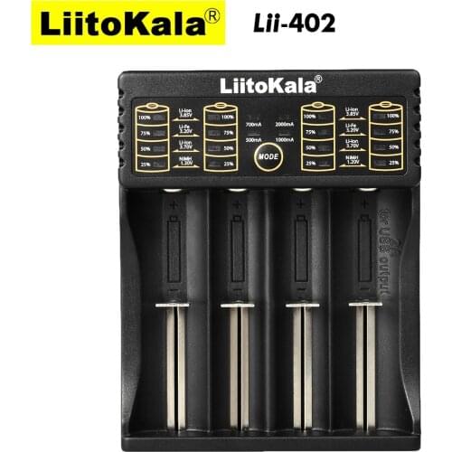 LiitoKala Lii-402 Smart Battery Charger 1.2V 3.7V 3.2V 3.85V AA/AAA for 18650 18490 18350 17670 17500 14500 10440 Batteries