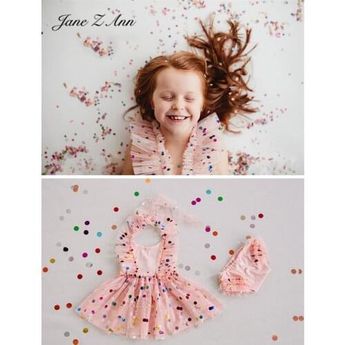 Jane Z Ann Colorful Polka Dot Mesh Princess dress 0-2 year 100 days 4 sizes Baby Photo Clothing Newborn Photography Prop