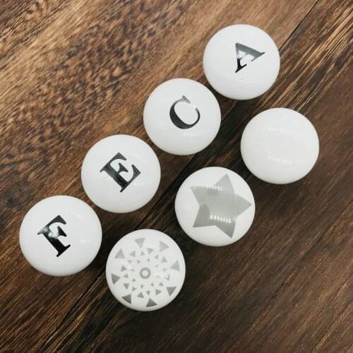 1Pcs White Round Ceramic Cabinet and Furniture Knobs Pulls Euro Modern Drawer Handles Door Cupboard Drawer Locker Hardware Knob