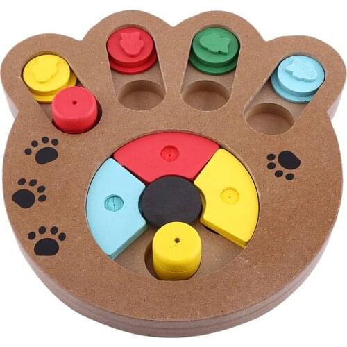 1Pc Cute Puppy Multi-functional Interactive Food Treated Wooden Toy For Pet Dog & Cat Paw