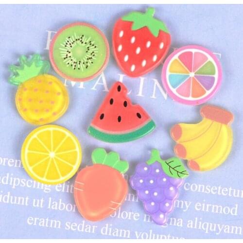 20pcs/lot Kawaii Fruit Strawberry watermelon Cabochons Handmade Resin Material DIY Hair Bow