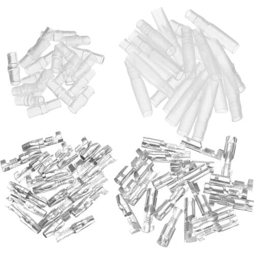 200x 4.0mm Bullet Male & Female Wire Terminals Connector with Insulation Cover