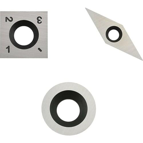 3pcs Tungsten Carbide Cutter Insert Set for Wood Turning Tools Replacement Accessories,#Set1 (SQ-15,RD-15,VEMN160202)