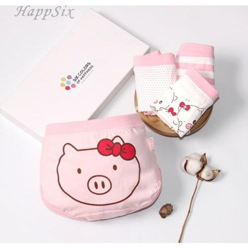 4Pieces Childrens panties 100%cotton Baby Underwears 2-5-8Years Kid Girls Briefs Boxer shorts Cute Pink