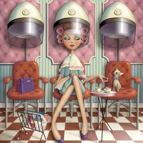 Diy 5D Diamond Painting completely Cross Stitch Full Square/Round Drill Arts Embroidery Hairdressing lady Rhinestones Painting